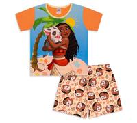 Disney Mädchen Moana Pyjama Set - Weiche Baumwolle Kurzarm Pjs Nachtwäsche für Kinder - Atmungsaktiv & Buntes Design, mehrfarbig, 5-6 Years