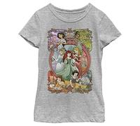 Disney Mädchen Princesses Princess Power T-shirt T-Shirt, Athletic Heather, XS