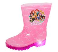 Disney Mädchen Prinzessin Leuchtende Gummistiefel Kinder Rosa Gummistiefel Regen Schnee Schuhe Gummistiefel, rose, 6 UK Child