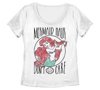 Disney Mädchen The Little Mermaid Mermaid Hair T-shirt T-Shirt, Weiß, XS