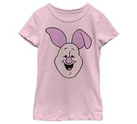 Disney Mädchen Winnie The Pooh Piglet Big Face T-shirt, Rosa, XS