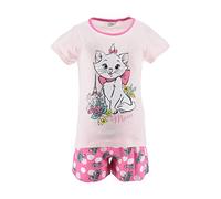 Disney Marie T-Shirt und Shorts für Mädchen, Schlafanzug aus Weicher Baumwolle, Aristokaten Design 2-Teiliges Set für Mädchen, Größe 3 Jahre - Rosa
