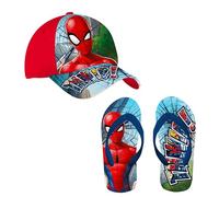 Disney Marvel Spider-Man Baseballkappe und Flip-Flops für Jungen, Avengers Design, Baseballkappe für Kinder (Rot, EU Schuhgrößensystem, Kleinkind, Herren, Numerisch (von/bis), M, 27, 28)