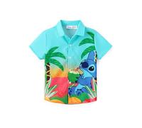 Disney Marvel Spiderman Cars Stitch Star Wars Mickey Jungen-Hawaii-Shirt, Knopfleiste, kurzes tropisches Hemd, Kinder, 2-13 Jahre, Disney Lilo & Stitch-Grün, 10-11 Jahre