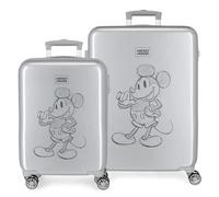 Disney Mickey 100 Kofferset Grau 55/68 cm Starres ABS Seitenkombinationsschloss 104L 6 kg 4 Doppelrollen Handgepäck