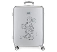 Disney Mickey 100 Mittelgroßer Koffer Grau 48 x 68 x 26 cm Starres ABS Seitenkombinationsschloss 70 l 3 kg 4 Doppelrollen