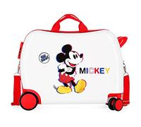 Disney Mickey 3D Kinderkoffer Weiß 50x38x20 cm Starres ABS Seitlicher Kombinationsverschluss 34L 1,8 kg 4 Rollen Handgepäck
