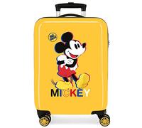 Disney Mickey 3D Ocker Kabinenkoffer 38x55x20 cm Starres ABS Seitliches Zahlenschloss 34L 2 kg 4 Doppelrollen Handgepäck