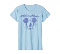 Disney Mickey And Friends Micky Maus Sternen-Stempel T-Shirt, Damen, Himmelblau, M