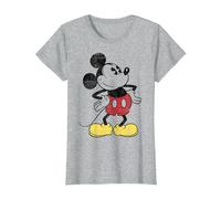 Disney Mickey and Friends Micky Maus Vintage Outline T-Shirt, Damen, Grau Meliert, 3XL
