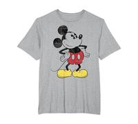 Disney Mickey and Friends Micky Maus Vintage Outline T-Shirt, Herren Große Größen, Grau Meliert, 5X Tall
