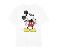 Disney Mickey and Friends Micky Maus Vintage Outline T-Shirt, Herren Große Größen, Weiß, 4X Tall