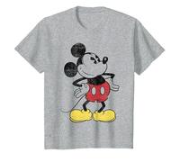 Disney Mickey and Friends Micky Maus Vintage Outline T-Shirt, Kinder, Grau Meliert, 128