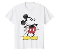 Disney Mickey and Friends Micky Maus Vintage Outline T-Shirt, Kinder, Weiß, 116