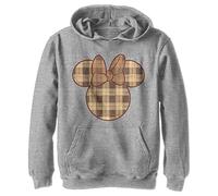 Disney Mickey and Friends Minnie Fall Plaid Fill Boys Hoodie, Athletic Heather, Small