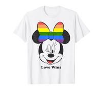 Disney Mickey And Friends Minnie Mouse Love Wins Rainbow Bow T-Shirt