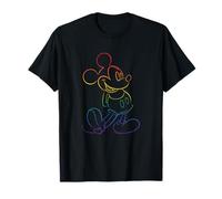 Disney Mickey And Friends Rainbow Outline Classic Pose T-Shirt