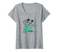 Disney Mickey And Friends Weihnachten Pluto Mickey Sweaters T-Shirt mit V-Ausschnitt