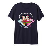 Disney Mickey and Minnie Mouse Heart Shaped Ski Lift T-Shirt Premium T-Shirt