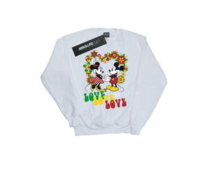Disney - "Mickey And Minnie Mouse Hippie Love" Sweatshirt für Damen (Weiß) S