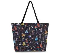 Disney Mickey and Stitch Tragetasche - Mädchen, Jungen, Teenager, Erwachsene - Mickey Minnie Mouse, Stitch, klassische Canvas-Tragetasche, Schwarz, Einheitsgröße