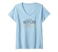 Disney Mickey Classic Best Life Group Yoga Poster T-Shirt mit V-Ausschnitt