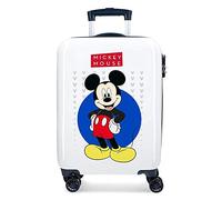 Disney Mickey Enjoy the Day Kabinenkoffer Weiß 40x55x20 cms Hartschalen ABS Kombinationsschloss 34L 2,8Kgs 4 Doppelräder Handgepäck, Blau
