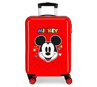 Disney Mickey Get Moving Cockpit-Koffer, Rot, 38 x 55 x 20 cm, ABS-Kombinationsverschluss, 34 l, 2 kg, 4 Doppelrollen, Handgepäck, rot, kabinenkoffer