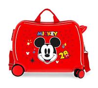 Disney Mickey Get Moving Koffer für Kinder, Rot, 50 x 39 x 20 cm, starre ABS-Kombinationsverschluss, 34 l, 1,8 kg, 4 Räder, Handgepäck, rot, kinderkoffer