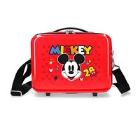 Disney Mickey Get Moving Kulturbeutel, anpassbar, mit Umhängetasche, Rot, 29 x 21 x 15 cm, ABS, 9,14 l, 0,6 kg, rot, Anpassbare Kulturtasche mit Umhängetasche
