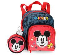 Disney Mickey Get Moving Rucksack Kindergarten Mehrfarbig 19x23x8 cm Polyester 3,5l, bunt, Kindergartenrucksack