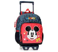 Disney Mickey Get Moving Vorschulrucksack mit Wagen, mehrfarbig, 23 x 28 x 10 cm, Polyester, 6,44 L, bunt, Vorschulrucksack mit Trolley