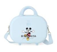 Disney Mickey Happiness Anpassbarer Kulturbeutel mit blauem Schultergurt 29 x 21 x 15 cm, starres ABS, 9,14 l, 2,52 kg