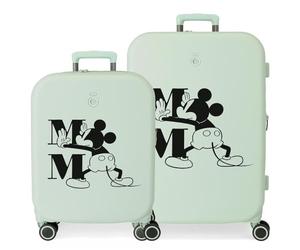 Disney Mickey Happiness Green Kofferset 55/70 cm Starres ABS Integrierter TSA-Verschluss 116L 7,54 kg 4 Doppelrollen Handgepäck