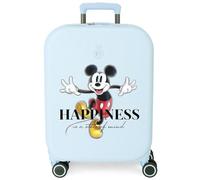 Disney Mickey Happiness Kabinenkoffer Blau 40 x 55 x 20 cm Starres ABS Integrierter TSA-Verschluss 37 L 2,74 kg 4 Doppelrollen Handgepäck