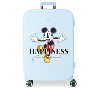 Disney Mickey Happiness Mittelgroßer Koffer Blau 48x70x28 cm Starres ABS Integrierter TSA-Verschluss 79L 4,32 kg 4 Doppelrollen