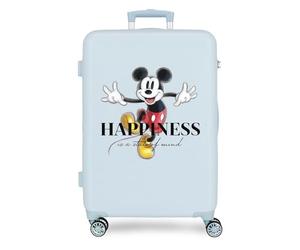 Disney Mickey Happiness Mittelgroßer Koffer Blau 48x70x28 cm Starres ABS Integrierter TSA-Verschluss 79L 4,32 kg 4 Doppelrollen