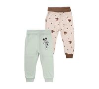Disney Mickey Maus Baby-Jogginghosen, 2er-Pack, Mint mit Mickey-Motiv und Beige mit Punkten (DE/NL/SE/PL, Numerisch, 62, 68, Mint und Beige)