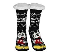 Disney Mickey Maus Hüttensocken - Haussocken für Herren Kuschelsocken Flauschige Wintersocken warme Männer Socken Schwarz/Weiß (DE/NL/SE/PL, Numerisch, 43, 46, Regular, Regular)