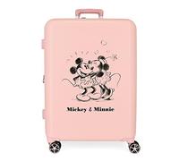 Disney Mickey & Minnie Kisses Mittelgroßer Koffer, Nude, 48 x 70 x 26 cm, starres ABS, integrierter TSA-Verschluss, 88 l, 3,98 kg, 4 Doppelrollen