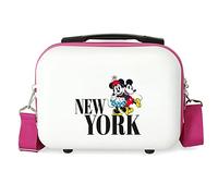Disney Mickey & Minnie Reise nach New York Kulturbeutel, anpassbar, weiß, 29 x 21 x 15 cm, starres ABS, 9,14 l, 0,6 kg