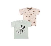 Disney Mickey Mouse Baby T-Shirt für Jungen und Mädchen - Shirt Babykleidung Kurzarm Braun Hellgrün (2er Pack) (DE/NL/SE/PL, Numerisch, 86, 92, Braun/Hellgrün)