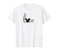 Disney Mickey Mouse Black Silhouette in Love T-Shirt