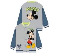 Disney Mickey Mouse Bomberjacke, Offizielle Baumwolle Jacke Jungen, Graue Und Blaue Baseball Jacken Für Jungen, Grau 134
