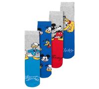 Disney Mickey Mouse, Donald Duck & Pluto Socken für Jungen - Kinder Sneaker Kindersocken Söckchen (4er Pack) (DE/NL/SE/PL, Numerisch, 23, 26, Regular, Mehrfarbig)