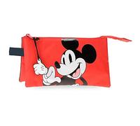Disney Mickey Mouse Fashion Federmäppchen Dreifach Mehrfarbig 22x12x5 cm Mikrofaser, bunt, Dreifach-Etui