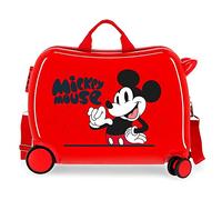 Disney Mickey Mouse Fashion Kinderkoffer, Rot, 50 x 39 x 20 cm, starre ABS-Kombinationsverschluss, 34 l, 1,8 kg, 4 Räder, Handgepäck, rot, kinderkoffer