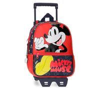 Disney Mickey Mouse Fashion Vorschulrucksack mit Wagen, mehrfarbig, 23 x 28 x 10 cm, Mikrofaser, 6,44 l, bunt, Vorschulrucksack mit Trolley