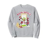 Disney Mickey Mouse & Friends Buon Natale Sweatshirt, Unisex für Erwachsene, Grau Meliert, XL