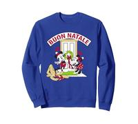 Disney Mickey Mouse & Friends Buon Natale Sweatshirt, Unisex für Erwachsene, Königsblau, L